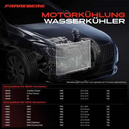 Frankberg 1x Kühler Wasserkühler Motorkühler für BMW 2 X1 MINI Mini 1.2L 1.5L Bild Frankberg 1x Kühler Wasserkühler Motorkühler für BMW 2 X1 MINI Mini 1.2L 1.5L