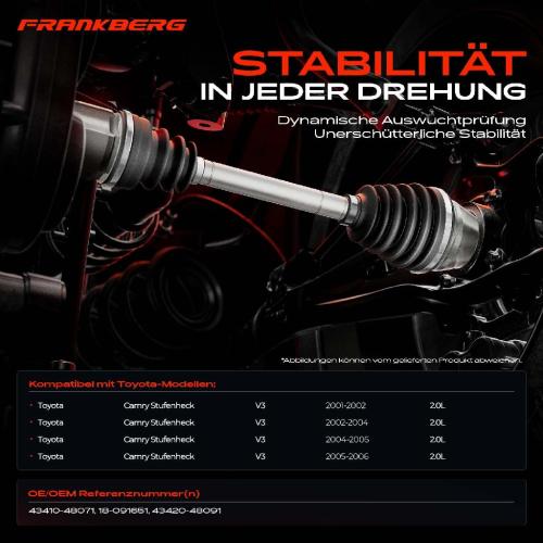 1x Antriebswelle Vorderachse Links für Toyota Camry Stufenheck V3 2.0L 2001-2006 Bild 1x Antriebswelle Vorderachse Links für Toyota Camry Stufenheck V3 2.0L 2001-2006