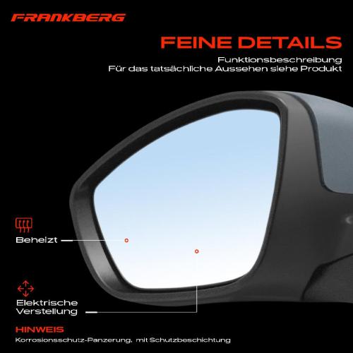 Frankberg 1x Außenspiegel Links für Peugeot 208 I CA CC 1.0L 1.2L 1.4L 1.6L 2012-2019 Bild Frankberg 1x Außenspiegel Links für Peugeot 208 I CA CC 1.0L 1.2L 1.4L 1.6L 2012-2019