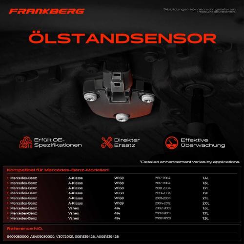 Frankberg 1x Ölstandsensor für Mercedes-Benz A-Klasse W168 Vaneo 414 Bild Frankberg 1x Ölstandsensor für Mercedes-Benz A-Klasse W168 Vaneo 414