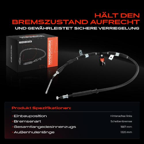 1x Seilzug Feststellbremse Hinterachse links für Chevrolet Lacetti J200 Nubira Daewoo Bild 1x Seilzug Feststellbremse Hinterachse links für Chevrolet Lacetti J200 Nubira Daewoo