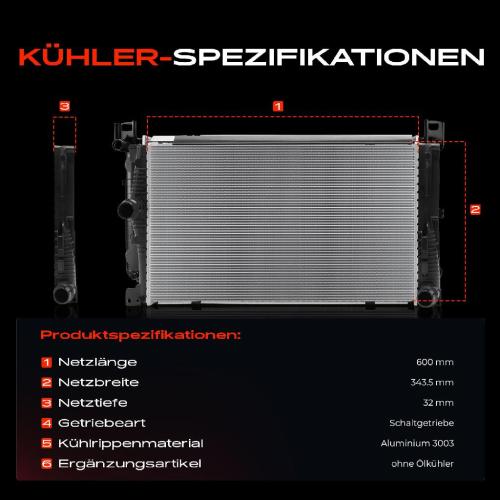 Frankberg 1x Kühler Wasserkühler Motorkühler für BMW 5er F10 F18 Touring F11 Bild Frankberg 1x Kühler Wasserkühler Motorkühler für BMW 5er F10 F18 Touring F11