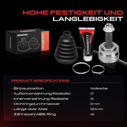 1x Antriebswelle Gelenksatz Vorderachse für Hyundai i30 GD iX20 JC KIA Cee'D JD Venga Bild 1x Antriebswelle Gelenksatz Vorderachse für Hyundai i30 GD iX20 JC KIA Cee'D JD Venga