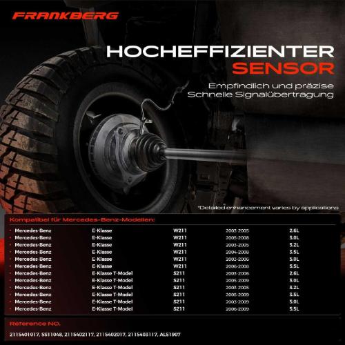 1x ABS Sensor Vorderachse beidseitig für Mercedes-Benz E-Klasse W211 E-Klasse T-Model S211 5.0L 5.5L 2003-2009 Bild 1x ABS Sensor Vorderachse beidseitig für Mercedes-Benz E-Klasse W211 E-Klasse T-Model S211 5.0L 5.5L 2003-2009