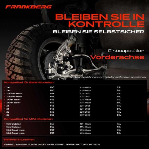 2x Koppelstange Vorderachse für BMW 1er F40 2 Active Tourer F45 2 Gran Tourer F46 X1 F48 X2 F39 Bild 2x Koppelstange Vorderachse für BMW 1er F40 2 Active Tourer F45 2 Gran Tourer F46 X1 F48 X2 F39