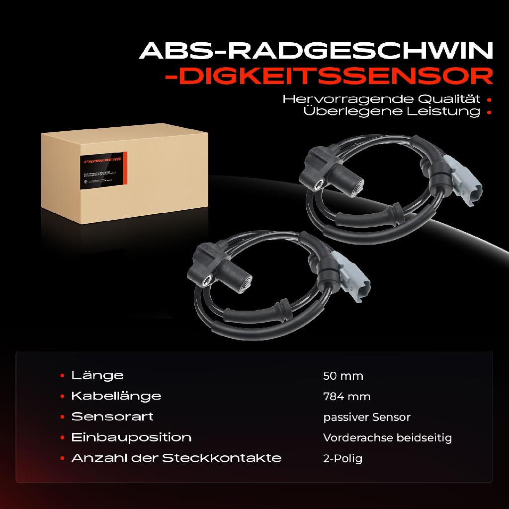 2x ABS Sensor Vorne für Citroën Jumpy Kasten Fiat Scudo Bus Peugeot Expert 1998-2006