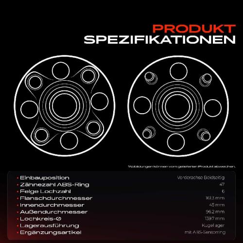 2x Radnabe Radlagersatz Vorne für Hyundai H-1 Cargo Travel 2.4L 2.5L Bj ab 2007 Bild 2x Radnabe Radlagersatz Vorne für Hyundai H-1 Cargo Travel 2.4L 2.5L Bj ab 2007