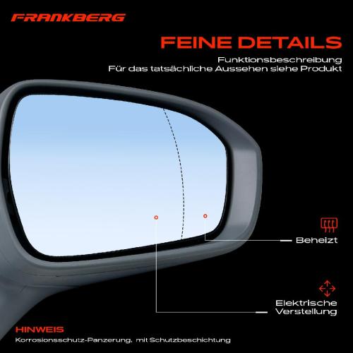 Frankberg 1x Außenspiegel Links für Ford Mondeo V CE CD CF 1.0L 1.5L 1.6L 2.0L 2.5L Bj ab 2012 Bild Frankberg 1x Außenspiegel Links für Ford Mondeo V CE CD CF 1.0L 1.5L 1.6L 2.0L 2.5L Bj ab 2012