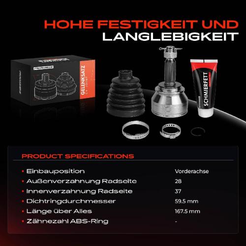 Frankberg 1x Antriebswelle Gelenksatz Vorderachse für Mitsubishi ASX Outlander Citroën Peugeot Bild Frankberg 1x Antriebswelle Gelenksatz Vorderachse für Mitsubishi ASX Outlander Citroën Peugeot