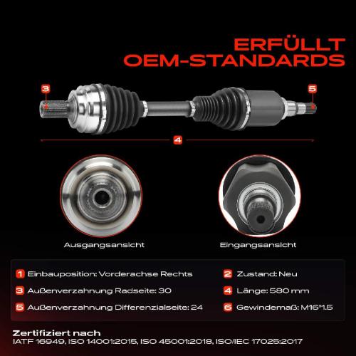 Frankberg 1x Antriebswelle Vorderachse Rechts für Mercedes-Benz E-Klasse W213 S213 A238 CLS C257 Bj ab 2017 Bild Frankberg 1x Antriebswelle Vorderachse Rechts für Mercedes-Benz E-Klasse W213 S213 A238 CLS C257 Bj ab 2017
