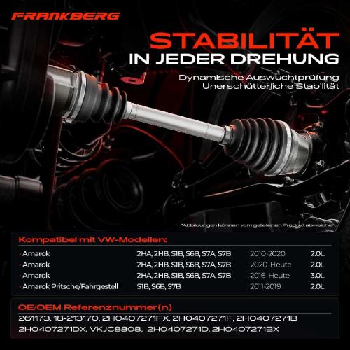 1x Antriebswelle Vorderachse für VW Amarok 2.0L-3.0L Bj ab 2010 Bild 1x Antriebswelle Vorderachse für VW Amarok 2.0L-3.0L Bj ab 2010