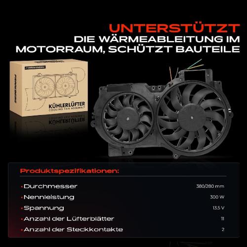 Frankberg 1x Motorkühller Doppellüfter ohne Kühlerlüfterrahmen Audi A6 4F2 4F5 C6 2004-2011 2.7L-4.2L Bild Frankberg 1x Motorkühller Doppellüfter ohne Kühlerlüfterrahmen Audi A6 4F2 4F5 C6 2004-2011 2.7L-4.2L