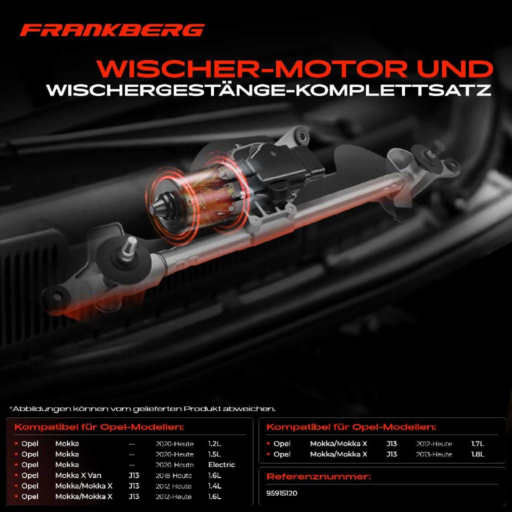 Frankberg 1x Wischerarm Scheibenwischer Vorne für Opel Mokka/Mokka X Van J13