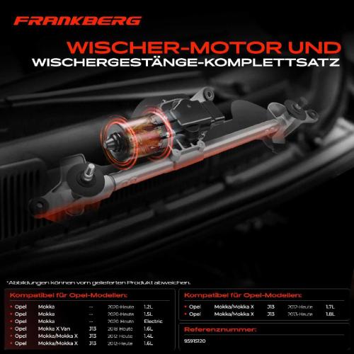 Frankberg 1x Wischerarm Scheibenwischer Vorne für Opel Mokka/Mokka X Van J13 Bild Frankberg 1x Wischerarm Scheibenwischer Vorne für Opel Mokka/Mokka X Van J13