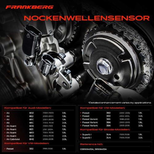 1x Nockenwellenposition Sensor für VW Passat Audi A4 8E A6 4B C5 Skoda Superb I 1.9L 2.0L Bild 1x Nockenwellenposition Sensor für VW Passat Audi A4 8E A6 4B C5 Skoda Superb I 1.9L 2.0L