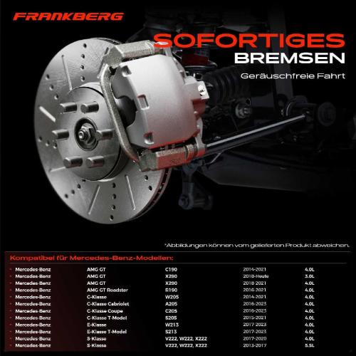 2x Bremsscheiben Hinterachse für Mercedes-Benz C190 X290 R190 W205 A205 C205 S205 Bj ab 2012 Bild 2x Bremsscheiben Hinterachse für Mercedes-Benz C190 X290 R190 W205 A205 C205 S205 Bj ab 2012