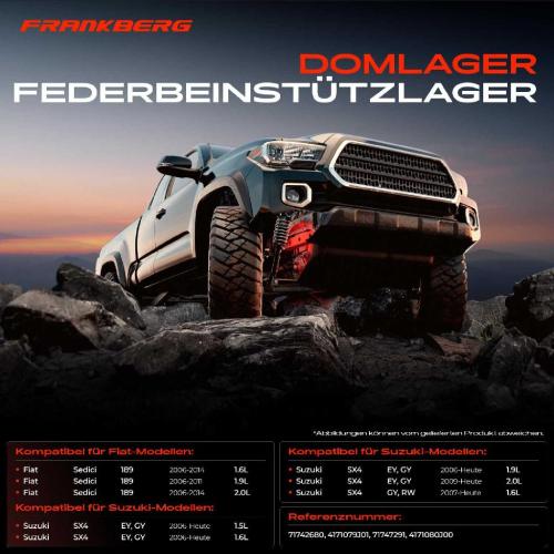 1x Domlager Federbeinstütz lager für Fiat Sedici Suzuki SX4 Bj ab 2006 Bild 1x Domlager Federbeinstütz lager für Fiat Sedici Suzuki SX4 Bj ab 2006