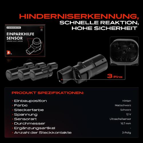 4x Parksensor PDC Sensor Hinten für BMW 5er E39 7er E38 1998-2001 Bild 4x Parksensor PDC Sensor Hinten für BMW 5er E39 7er E38 1998-2001