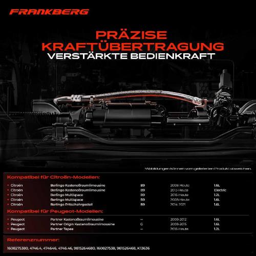 1x Seilzug Feststellbremse Hinterachse beidseitig für Citroën Berlingo B9 Peugeot Partner 1.6L Bild 1x Seilzug Feststellbremse Hinterachse beidseitig für Citroën Berlingo B9 Peugeot Partner 1.6L