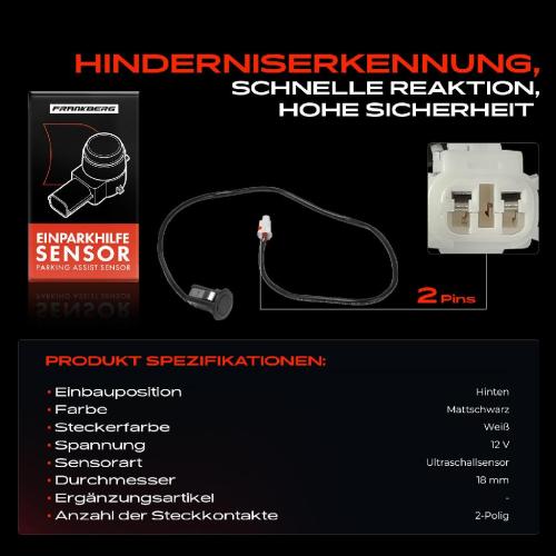 Frankberg 1x Parksensor PDC Sensor Hinten für Toyota Previa R3 2.0L 2.4L 2000-2006 Bild Frankberg 1x Parksensor PDC Sensor Hinten für Toyota Previa R3 2.0L 2.4L 2000-2006