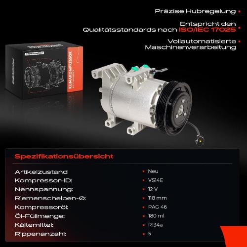 1x Klimakompressor für Kia Soul II PS 1.6L 2014-2018 Bild 1x Klimakompressor für Kia Soul II PS 1.6L 2014-2018