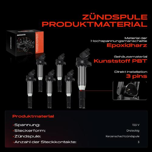 Frankberg 6x Zündmodul Zündspule für BMW E81 E87 F20 F21 E88 E82 F23 F22 F87 F34 E46 E90 F30 F80 E93 E92 E91 F31 Bild Frankberg 6x Zündmodul Zündspule für BMW E81 E87 F20 F21 E88 E82 F23 F22 F87 F34 E46 E90 F30 F80 E93 E92 E91 F31