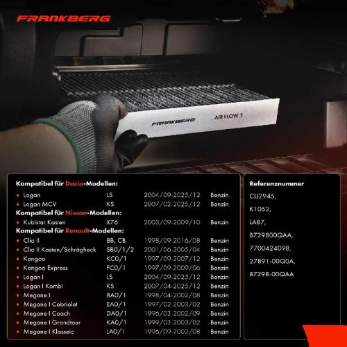 2x Innenraumfilter Aktivkohle für Dacia Logan LS Nissan Kubistar Renault Clio Bild 2x Innenraumfilter Aktivkohle für Dacia Logan LS Nissan Kubistar Renault Clio