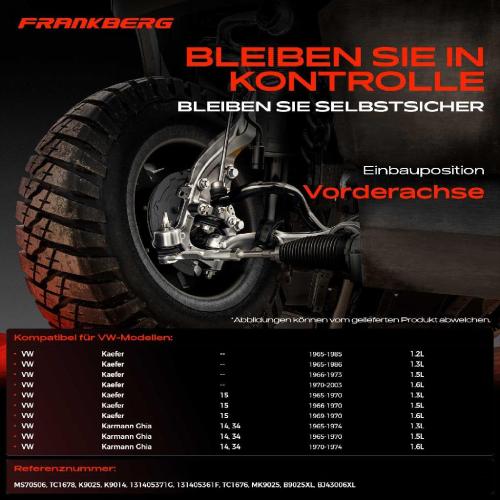 4x Traggelenk Vorderachse für VW Kaefer Cabriolet Karmann Ghia Coupe 1.2L 1.3L 1.5L 1.6L 1965-2003 Bild 4x Traggelenk Vorderachse für VW Kaefer Cabriolet Karmann Ghia Coupe 1.2L 1.3L 1.5L 1.6L 1965-2003