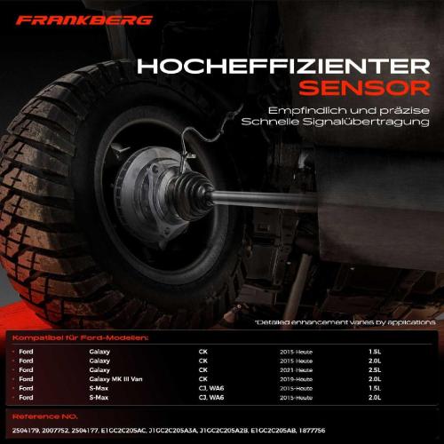 Frankberg 1x ABS Sensor Vorderachse links für Ford Galaxy CK Galaxy MK III Van S-Max CJ WA6 1.5L 2.0L 2.5L Bj ab 2015 Bild Frankberg 1x ABS Sensor Vorderachse links für Ford Galaxy CK Galaxy MK III Van S-Max CJ WA6 1.5L 2.0L 2.5L Bj ab 2015