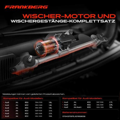 Frankberg 1x Wischerarm Scheibenwischer Vorne für VW Passat Variant Audi A4 Avant Bild Frankberg 1x Wischerarm Scheibenwischer Vorne für VW Passat Variant Audi A4 Avant