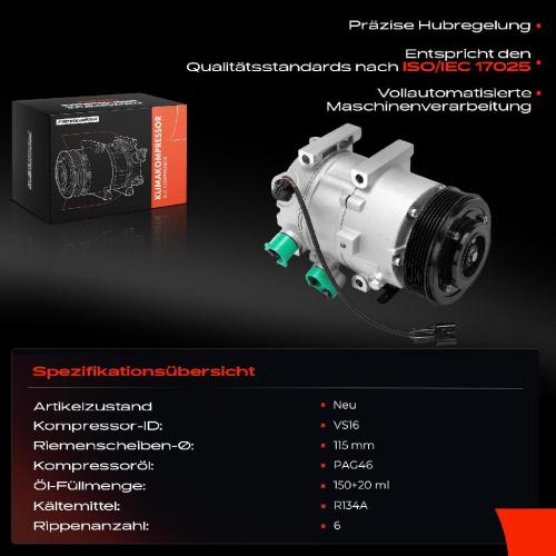1x Klimakompressor für Hyundai Tucson TL TLE KIA Sportage QL QLE 1.6L Bj ab 2015 Bild 1x Klimakompressor für Hyundai Tucson TL TLE KIA Sportage QL QLE 1.6L Bj ab 2015