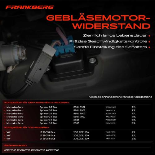 1x Widerstand Vorwiderstand Gebläsemotor für VW LT Mercedes-Benz Sprinter 2 3 4-T Bild 1x Widerstand Vorwiderstand Gebläsemotor für VW LT Mercedes-Benz Sprinter 2 3 4-T