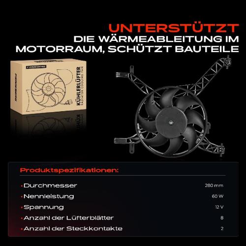 Frankberg 1x Motorkühller Einfachlüfter mit Kühlerlüfterrahmen Ford B-Max JK Fiesta 6 1.4L 1.6L Bild Frankberg 1x Motorkühller Einfachlüfter mit Kühlerlüfterrahmen Ford B-Max JK Fiesta 6 1.4L 1.6L