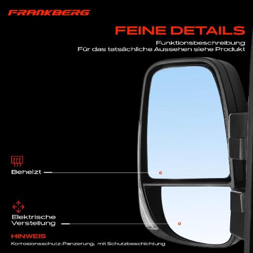 Frankberg 1x Außenspiegel Links für Iveco Daily VI Kasten Pritsche 2.3L 3.0L Bj ab 2014 Bild Frankberg 1x Außenspiegel Links für Iveco Daily VI Kasten Pritsche 2.3L 3.0L Bj ab 2014