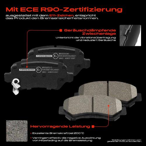 Frankberg 4x Bremsbeläge Hinterachse für Opel Astra G Cabriolet Caravan CC Coupe Kasten/Kombi Klasseic Stufenheck Bild Frankberg 4x Bremsbeläge Hinterachse für Opel Astra G Cabriolet Caravan CC Coupe Kasten/Kombi Klasseic Stufenheck
