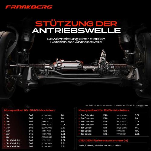 1x Lagerung Gelenkwelle Kardanwellenlager für BMW E46 316-330 E39 523i Z4 E85 Bild 1x Lagerung Gelenkwelle Kardanwellenlager für BMW E46 316-330 E39 523i Z4 E85