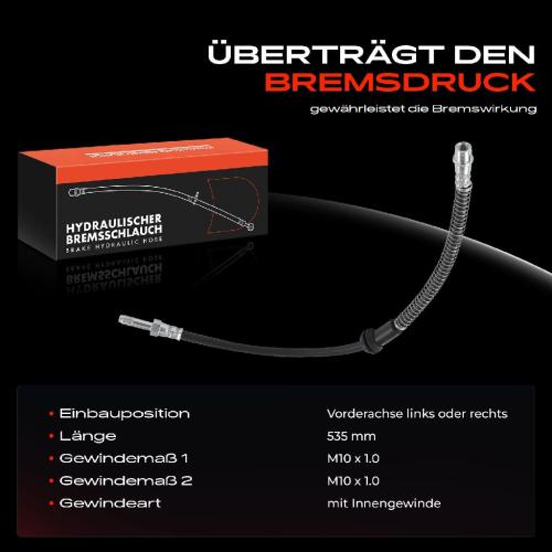 1x Bremsschlauch Bremsschläuche Vorderachse Links oder Rechts für Mercedes-Benz CLS C218 E-Klasse Bild 1x Bremsschlauch Bremsschläuche Vorderachse Links oder Rechts für Mercedes-Benz CLS C218 E-Klasse