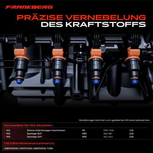 4x Einspritzventil Einspritzdüse für KIA Sportage SUV K00 Retona CE 2.0L Bild 4x Einspritzventil Einspritzdüse für KIA Sportage SUV K00 Retona CE 2.0L