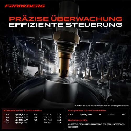Frankberg 1x Lambdasonde Regelsonde Vor Katalysator für KIA Sportage SUV Van K00 2.0L 1994-2003 Bild Frankberg 1x Lambdasonde Regelsonde Vor Katalysator für KIA Sportage SUV Van K00 2.0L 1994-2003