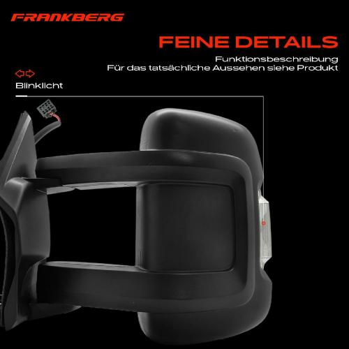 Frankberg 1x Außenspiegel Links für Citroën Jumper Fiat Ducato Opel Movano Peugeot 2006-2025 Bild Frankberg 1x Außenspiegel Links für Citroën Jumper Fiat Ducato Opel Movano Peugeot 2006-2025