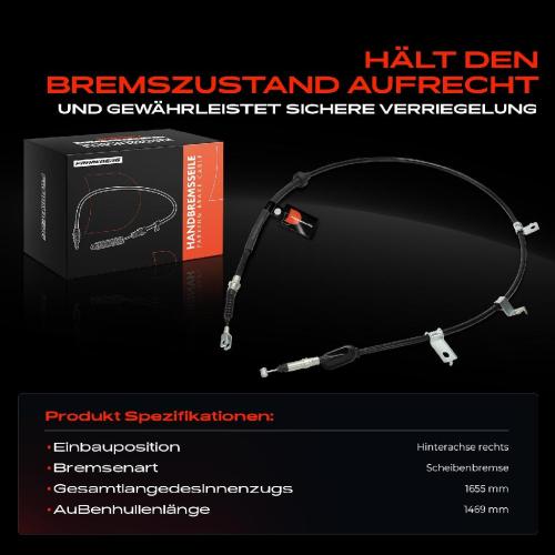 1x Seilzug Feststellbremse Hinterachse rechts für Honda Civic VI MA MB MC EJ 1994-2001 Bild 1x Seilzug Feststellbremse Hinterachse rechts für Honda Civic VI MA MB MC EJ 1994-2001