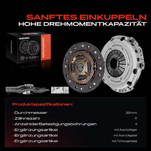 Frankberg 1x Kupplungssatz für Smart Fortwo Cabrio 451 Fortwo Coupe 0.8L Bj ab 2009 Bild Frankberg 1x Kupplungssatz für Smart Fortwo Cabrio 451 Fortwo Coupe 0.8L Bj ab 2009