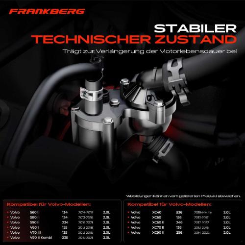 Frankberg 1x Thermostat K hlmittel f r Volvo S60 II S80 II V40 V60 I XC40 XC60 II XC90 II Bild Frankberg 1x Thermostat K hlmittel f r Volvo S60 II S80 II V40 V60 I XC40 XC60 II XC90 II