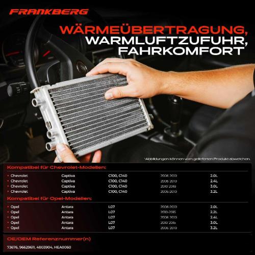 1x Wärmetauscher Innenraumheizung für Chevrolet Captiva C100 C140 Opel Antara L07 Bild 1x Wärmetauscher Innenraumheizung für Chevrolet Captiva C100 C140 Opel Antara L07