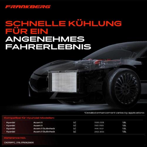 Frankberg 1x Kondensator Klimaanlage für Hyundai Accent II Stufenheck LC 1.5L Bild Frankberg 1x Kondensator Klimaanlage für Hyundai Accent II Stufenheck LC 1.5L