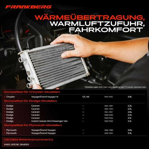 1x Wärmetauscher Innenraumheizung für Dodge Caravan Chrysler Plymouth Voyager 1983-1995 Bild 1x Wärmetauscher Innenraumheizung für Dodge Caravan Chrysler Plymouth Voyager 1983-1995