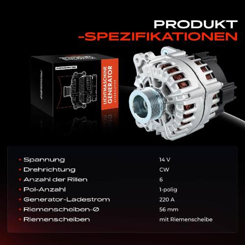 1x Lichtmaschine Generator für Audi Q7 4LB 3.0 TFSI quattro 206/245 KW 2012-2015 Bild 1x Lichtmaschine Generator für Audi Q7 4LB 3.0 TFSI quattro 206/245 KW 2012-2015