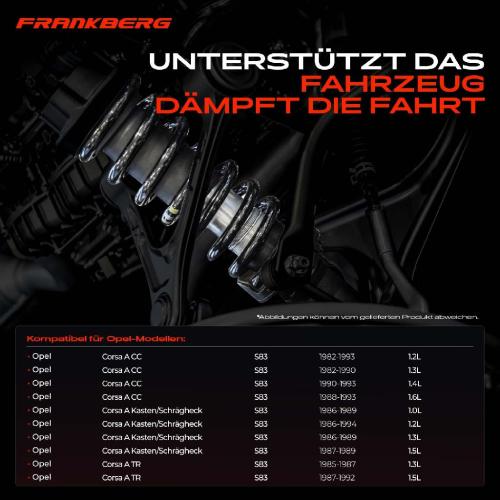 Frankberg 2x Fahrwerksfeder Hinterachse f r Opel Corsa A CC S83 Corsa A Corsa A TR 1982-1994 Bild Frankberg 2x Fahrwerksfeder Hinterachse f r Opel Corsa A CC S83 Corsa A Corsa A TR 1982-1994