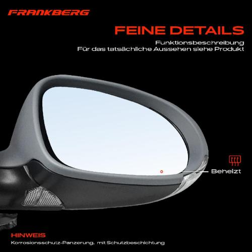 Frankberg 1x Außenspiegel Rechts für VW Passat 3C2 Variant 3C5 2005-2011 Bild Frankberg 1x Außenspiegel Rechts für VW Passat 3C2 Variant 3C5 2005-2011