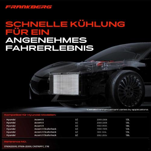 Frankberg 1x Kondensator Klimaanlage für Hyundai Accent II ??? LC 1.3L 1.5L 1.6L Bild Frankberg 1x Kondensator Klimaanlage für Hyundai Accent II ??? LC 1.3L 1.5L 1.6L